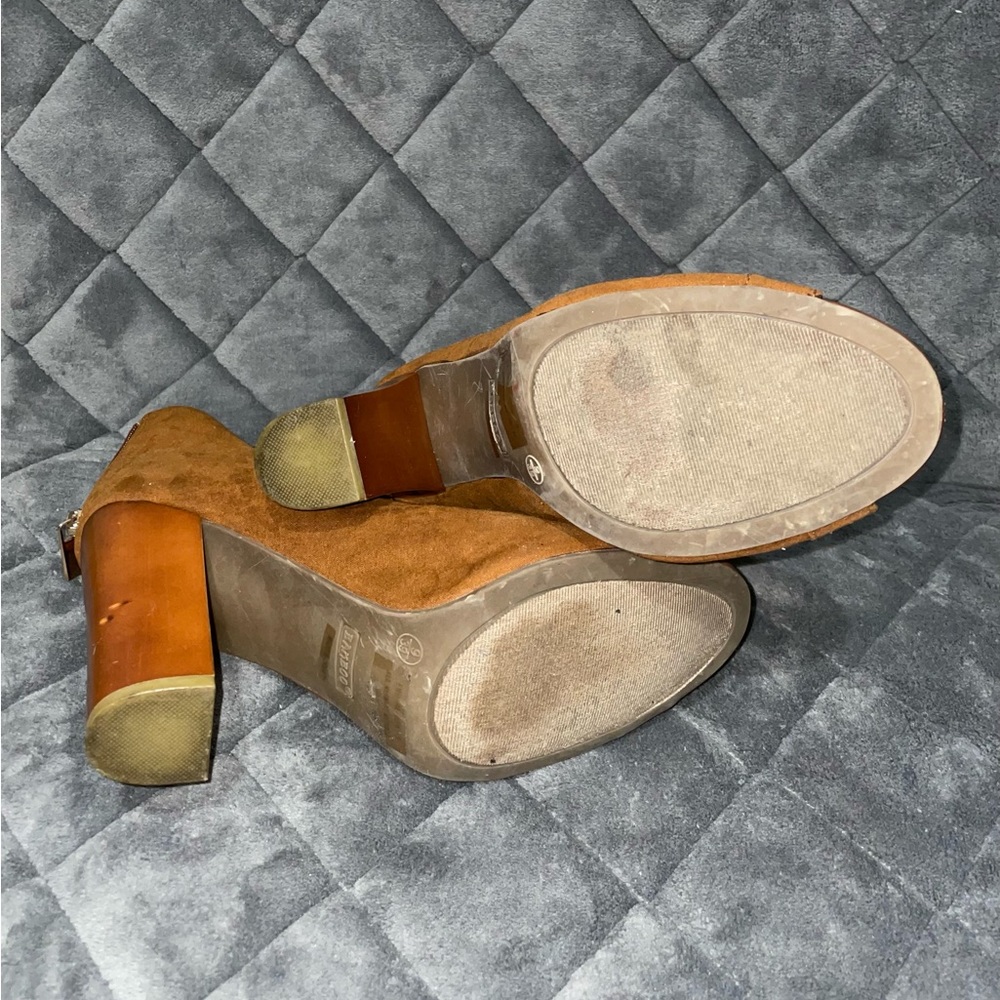 Suede Open Toe Booties - Picture 5 of 6